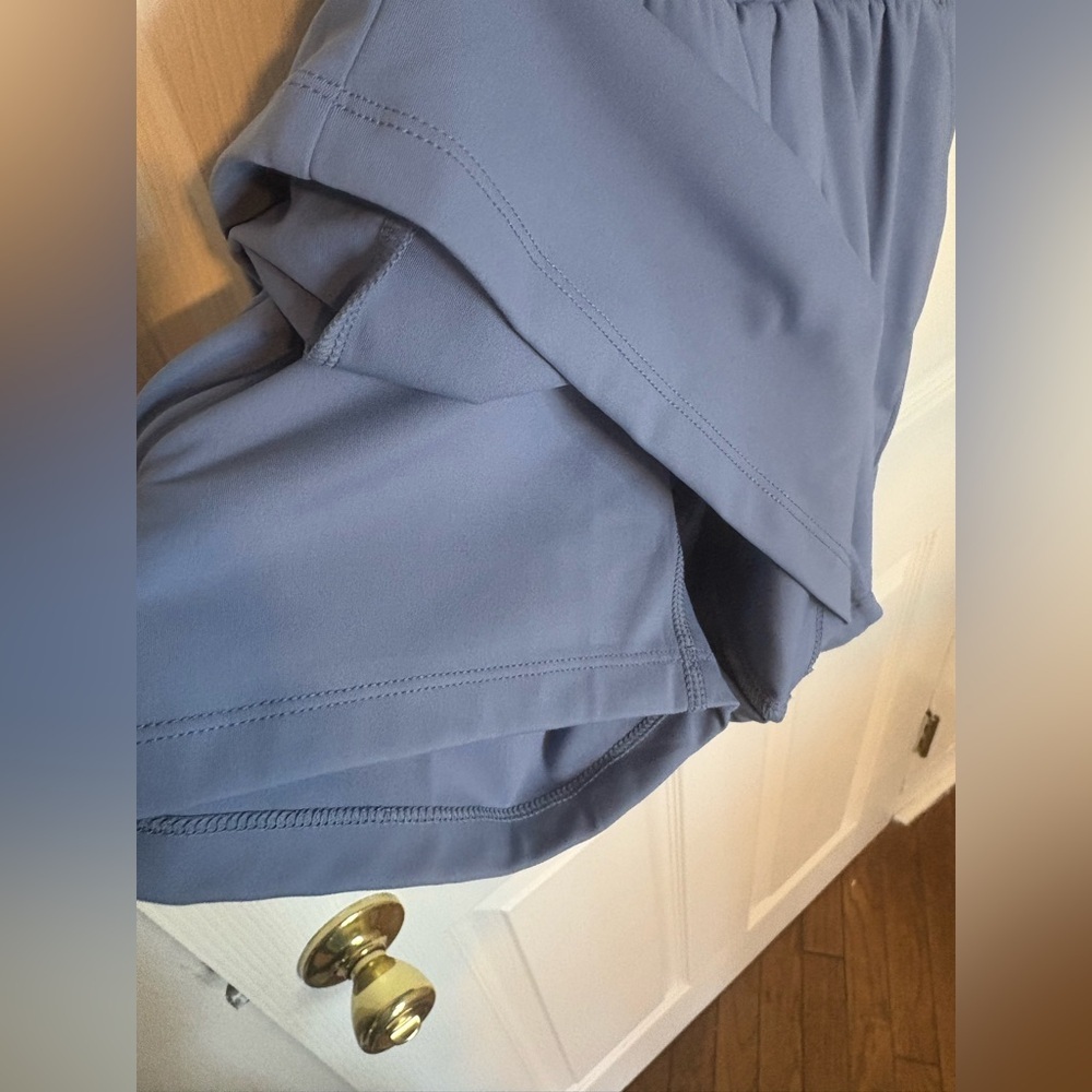 Women's Blue High-Waisted Shorts - Picture 6 of 11